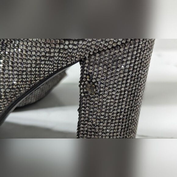 New INC Tall Sparke Knee High Boots Block Heel Pewter Crystal Sz 5 Taylor Swift - Picture 8 of 16